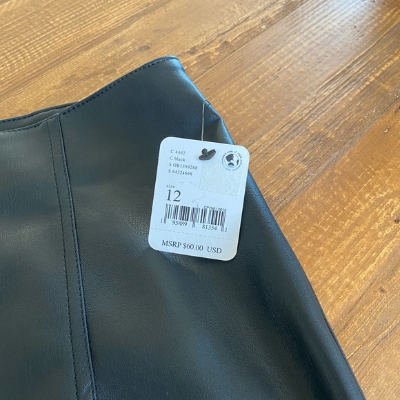 Free People Modern Femme Vegan Leather Skirt In Black Size Large - Picture 9 of 10